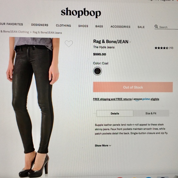 Rag & Bone/Jean the Hyde Jeans retail $595 - Picture 5 of 15